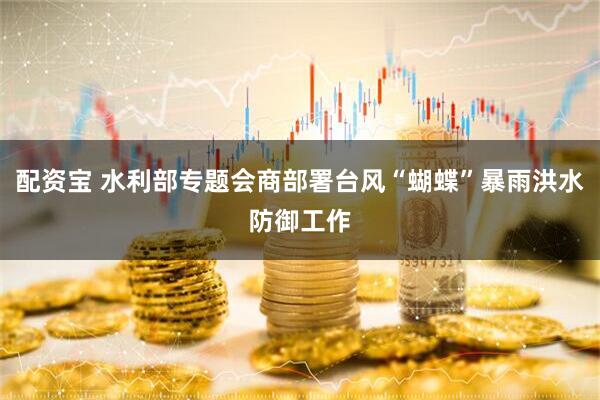 配资宝 水利部专题会商部署台风“蝴蝶”暴雨洪水防御工作