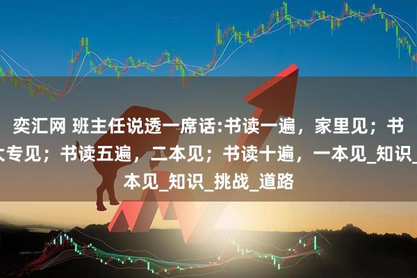 奕汇网 班主任说透一席话:书读一遍，家里见；书读三遍，大专见；书读五遍，二本见；书读十遍，一本见_知识_挑战_道路